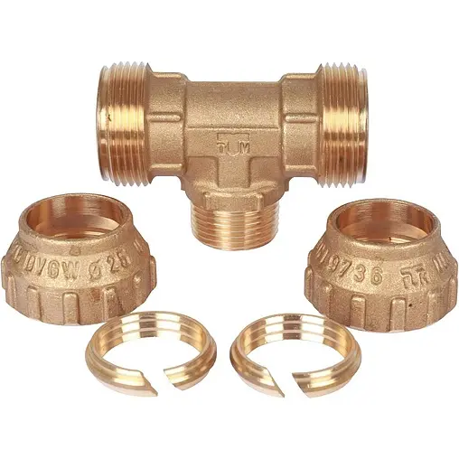 Тройник компрессионный переходной 25мм x ¾&quot;н x 25мм Tiemme 3400069