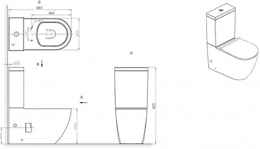 Унитаз-компакт Bravat Gina белый CX01008UW