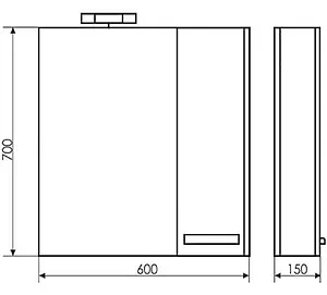 Шкаф-зеркало Comforty Барселона 60 белый/венге 00003124185CF Шкаф-зеркало Comforty Барселона 60 белый/венге 00003124185CF, 2