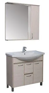 Шкаф-зеркало Aquanet Донна 90 R дуб белый 00169178, 3