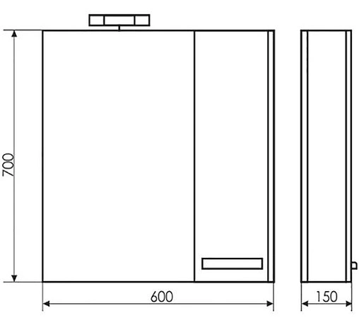 Шкаф-зеркало Comforty Барселона 60 белый/венге 00003124185CF