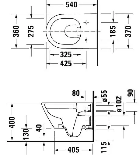 Комплект 5 в 1 Duravit D-Neo Set_D-Neo_хром с кнопкой WD5001021 хром глянцевый