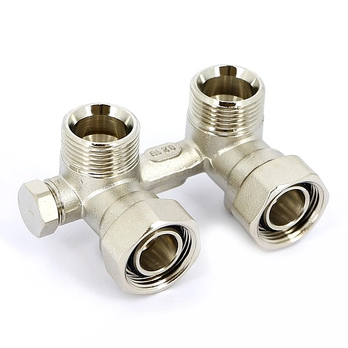 Узел нижнего подключения радиатора с байпасом угловой ¾"ек x ¾"ек Uni-Fitt 191N3300