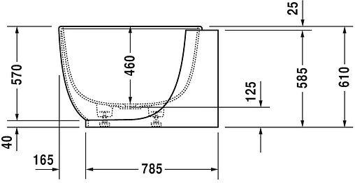 Ванна из искусственного камня Duravit Luv 185x95 белый 700431000000000