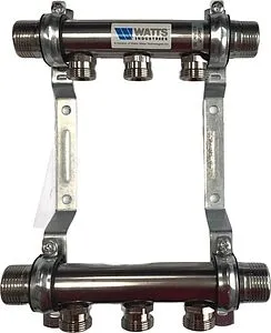 Группа коллекторная распределительная 3 отвода 1"н/н x ¾"ек Watts HLV2000 VA 10080775 Группа коллекторная распределительная 3 отвода 1"н/н x ¾"ек Watts HLV2000 VA 10080775, 1