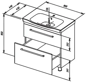 Тумба-умывальник напольная Am.Pm Like S 80 белый M81FSX0802WG+M80WCC0802WG, 2