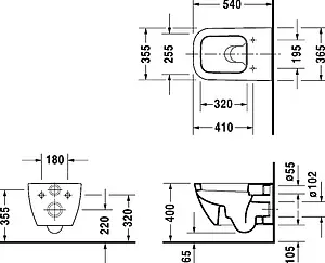 Унитаз подвесной Duravit Happy D.2 белый 2221090000 Унитаз подвесной Duravit Happy D.2 белый 2221090000, 2