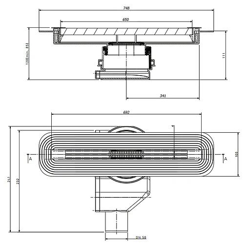 Лоток душевой Set 650мм h=72мм 0.8л/сек Pestan Confluo Slim Line 650 13100033 Лоток душевой Set 650мм h=72мм 0.8л/сек Pestan Confluo Slim Line 650 13100033