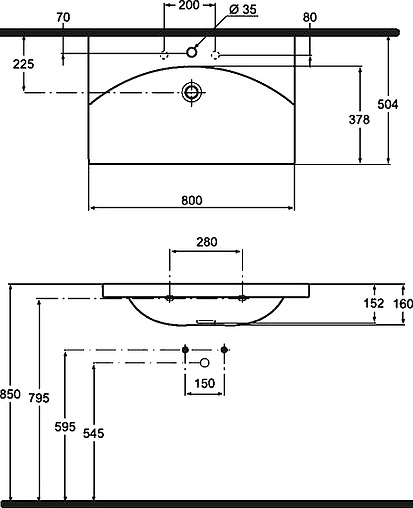 Раковина Ideal Standard Daylight 80 белый K072701