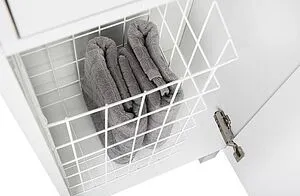 Шкаф-пенал напольный с бельевой корзиной IDDIS Harizma белый HAR4000i97, 5