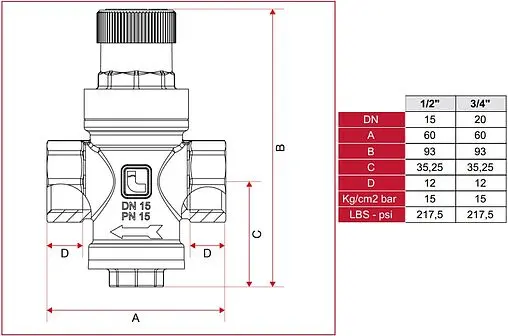 Редуктор давления поршневой ½" Stout SVS-0009-000015