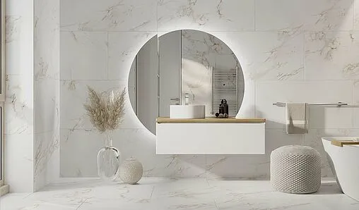 Зеркало с подсветкой и полками Jorno Solis new 34 белый/светлое дерево SolN.11.34/W/JR