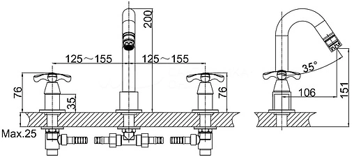 Смеситель для раковины D&amp;K Hessen Lorsch хром DA1414101