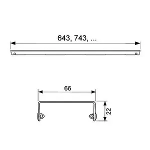 Решетка для лотка 843мм TECEdrainline Drops 600930 Решетка для лотка 843мм TECEdrainline Drops 600930, 2