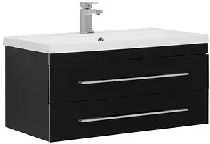 Тумба-умывальник подвесная Aquanet Верона 90 чёрный 00172336+00158756 Тумба-умывальник подвесная Aquanet Верона 90 чёрный 00172336+00158756, 1
