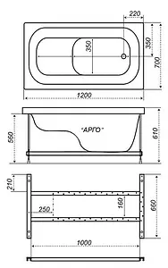 Ванна акриловая Triton Арго 120x70 Щ0000003037 Ванна акриловая Triton Арго 120x70 Щ0000003037, 2