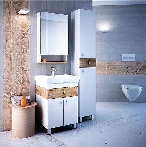 Тумба под умывальник напольная IDDIS Carlow 55 белый/дуб CAR55W2i95