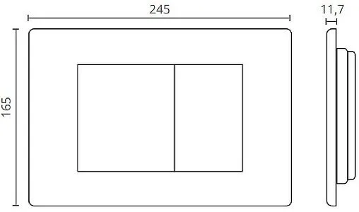 Клавиша смыва для унитаза CTESI Steel BK0202140 нержавеющая сталь