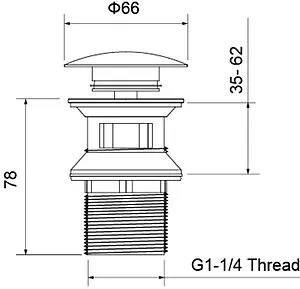 Выпуск автоматический для раковины с переливом Aquatek хром AQ6002CR Выпуск автоматический для раковины с переливом Aquatek хром AQ6002CR, 2