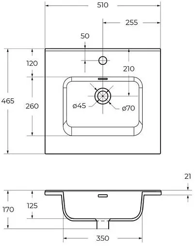 Раковина BelBagno 50 белый BB500ETL