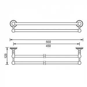 Полотенцедержатель Aquanet золото 4618D, 2