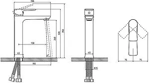 Смеситель для раковины Osgard Amungen хром/белый 82113 Смеситель для раковины Osgard Amungen хром/белый 82113, 2