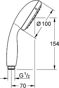 Лейка ручного душа Grohe Tempesta New хром 27597001 Лейка ручного душа Grohe Tempesta New хром 27597001, 2