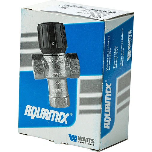 Трехходовой термостатический смесительный клапан 1&quot; +32...+50°С Kvs 2.1 WATTS Aquamix AM61C 10017423