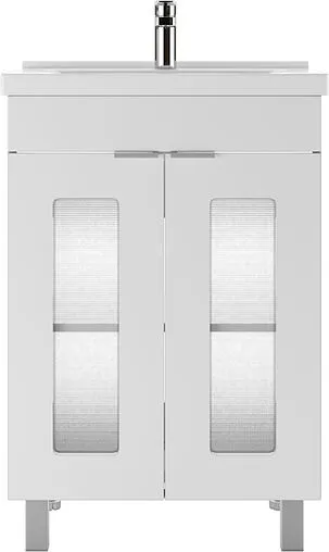 Тумба-умывальник напольная Айсберг Кристалл 60 белый DA1801T+1WH302421