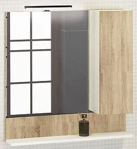 Шкаф-зеркало Comforty Рига 80 дуб сонома/белый 00004139024CF, 1