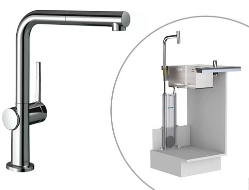 Смеситель для кухни с выдвижным изливом Hansgrohe Talis M54 270 1jet sBox хром 72809000