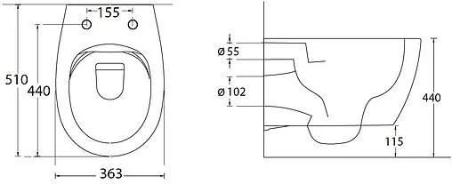 Унитаз подвесной безободковый Allen Brau Fantasy черный матовый 4.11004.31
