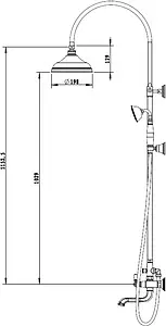 Душевая система со смесителем для ванны Bravat Art бронза/белый F65193AR-A3-RUS Душевая система со смесителем для ванны Bravat Art бронза/белый F65193AR-A3-RUS, 2