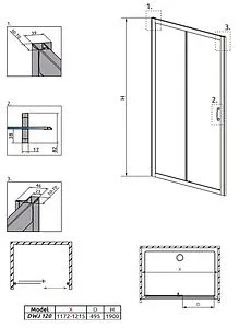 Дверь в нишу 1200мм прозрачное стекло Radaway Premium Plus DWJ 120 33313-01-01N, 2