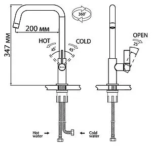 Смеситель для кухни Omoikiri Takasaki хром OTA-CR-25, 2