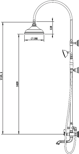 Душевая система со смесителем для ванны Bravat Art бронза/белый F65193AR-A3-RUS