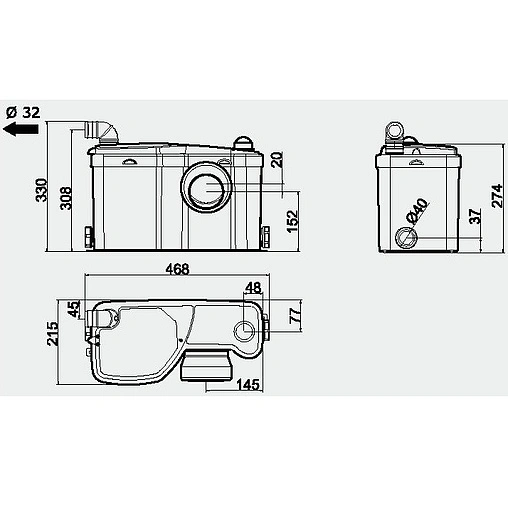 Канализационная насосная установка SFA Sanibox
