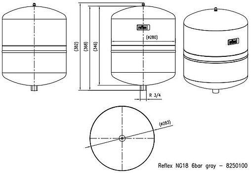 Расширительный бак Reflex NG 18л 6 бар 8250100