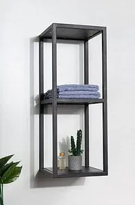 Полка двухъярусная Cezares Cadro 30х80 чёрный матовый CADRO-30/30/80-2C-SO-MET-ST, 5