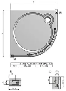 Душевое ограждение 900x900мм прозрачное стекло Roltechnik Exclusive Line ECR2N/900 black elox 561-9000000-05-02 Душевое ограждение 900x900мм прозрачное стекло Roltechnik Exclusive Line ECR2N/900 black elox 561-9000000-05-02, 2
