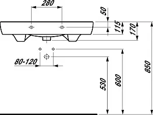 Раковина Laufen Pro 85 белый 8.1395.6.000.104.1, 3