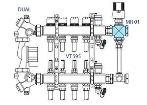 Трехходовой смесительный клапан 1" tхв÷0.45(tхв + tгв)°С Kvs 3.3 Valtec VT.MR01.N.0603 Трехходовой смесительный клапан 1" tхв÷0.45(tхв + tгв)°С Kvs 3.3 Valtec VT.MR01.N.0603, 5