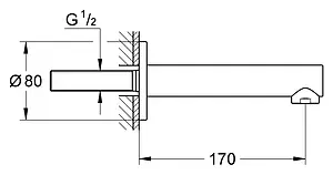 Излив для скрытого монтажа Grohe Concetto хром 13280001, 2