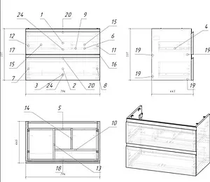 Тумба под умывальник подвесная Cersanit Moduo 80 белый SB-SZ-MOD80-BL/Wh Тумба под умывальник подвесная Cersanit Moduo 80 белый SB-SZ-MOD80-BL/Wh, 2