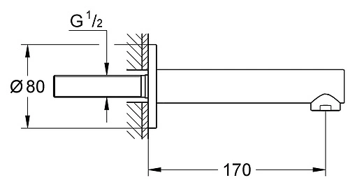 Излив для скрытого монтажа Grohe Concetto хром 13280001