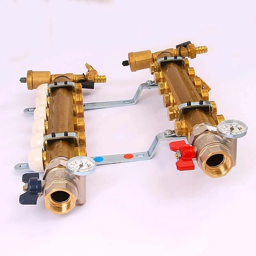 Группа коллекторная с расходомерами 6 отводов 1&quot;в/в x ¾&quot;ек Tiemme 3870002