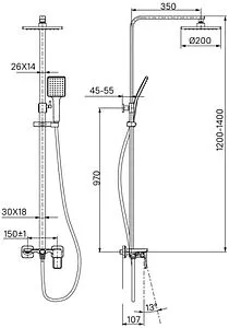 Душевая система со смесителем для ванны IDDIS Bild хром BILSB1Fi06, 2