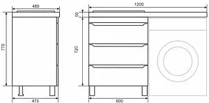 Тумба-умывальник напольная Uperwood Tanos 120 L белый 291021009 Тумба-умывальник напольная Uperwood Tanos 120 L белый 291021009, 2
