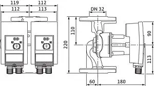 Насос циркуляционный Wilo Yonos MAXO-D 32/0.5-7 2160585, 4