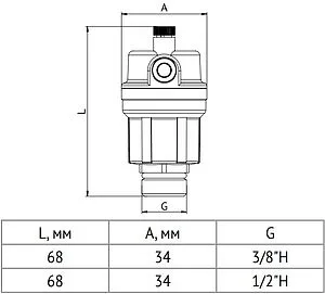 Воздухоотводчик автоматический ½&quot;н Uni-fitt 234G2001, 2
